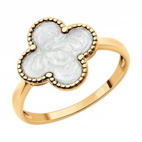 Кольцо из золочёного серебра SOKOLOV 93011200 с эмалью 93011200 фото