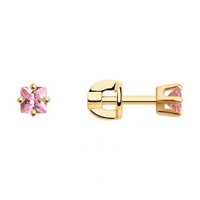 Серьги из золочёного серебра SOKOLOV 93020053 с фианитом 93020053 фото