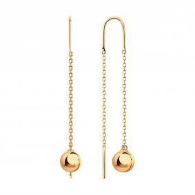 Серьги из золочёного серебра SOKOLOV 93021098 93021098 фото