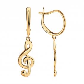 Серьги из золочёного серебра SOKOLOV 93021100 93021100 фото