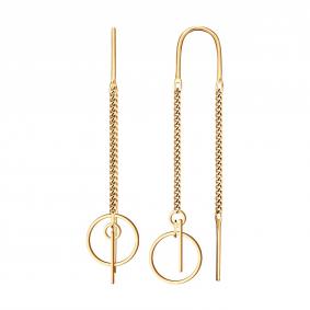 Серьги из золочёного серебра SOKOLOV 93021135 93021135 фото