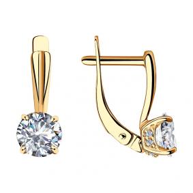 Серебряные серьги SOKOLOV 93021166 с фианитом 93021166 фото