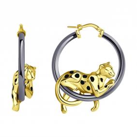 Серьги из лимонного серебра SOKOLOV 93022242 с эмалью 93022242 фото