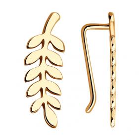 Серьги из золочёного серебра SOKOLOV 93022364 93022364 фото