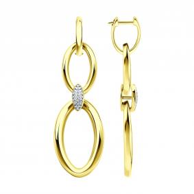 Серьги-трансформеры из лимонного серебра SOKOLOV с фианитами 93022496 93022496 фото