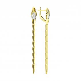 Серьги из лимонного серебра SOKOLOV 93022503 с фианитом 93022503 фото