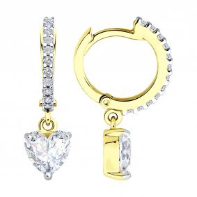 Серьги из лимонного серебра SOKOLOV 93022510 с фианитом 93022510 фото