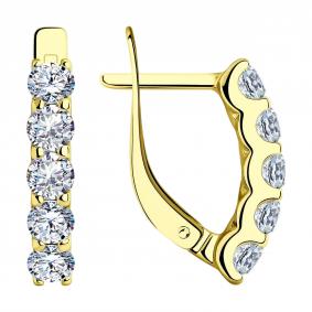 Серьги из лимонного серебра SOKOLOV 93022511 с фианитом 93022511 фото