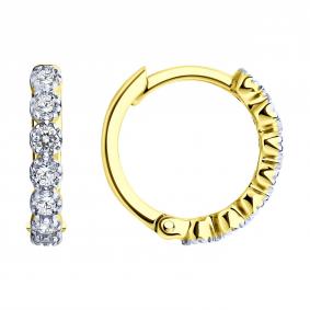 Серьги из лимонного серебра SOKOLOV 93022513 с фианитом 93022513 фото