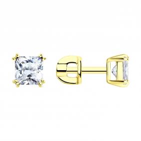 Серьги из лимонного серебра SOKOLOV 93022520 с фианитом 93022520 фото