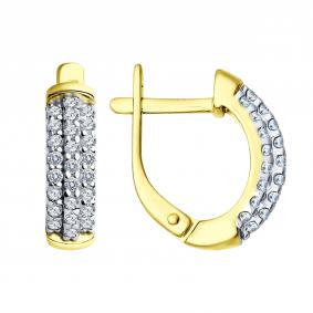 Серьги из лимонного серебра SOKOLOV 93022521 с фианитом 93022521 фото