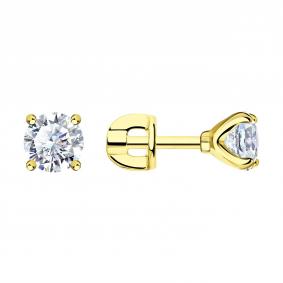 Серьги из лимонного серебра SOKOLOV 93022525 с фианитом 93022525 фото