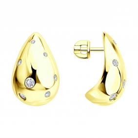Серьги из лимонного серебра SOKOLOV 93022578 с фианитом 93022578 фото