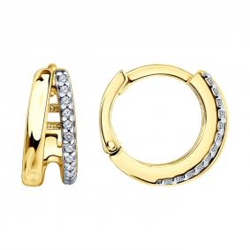 Серьги из лимонного серебра SOKOLOV 93022589 с фианитом 93022589 фото