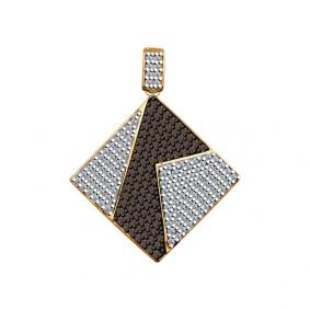 Подвеска из золочёного серебра SOKOLOV 93030347 с фианитом 93030347 фото