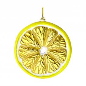 Подвеска из золочёного серебра SOKOLOV 93030417 с эмалью 93030417 фото