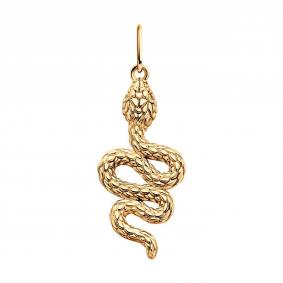 Подвеска Символ года Змея из золочёного серебра SOKOLOV 93030610 93030610 фото