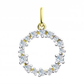 Подвеска из лимонного серебра SOKOLOV 93030613 с фианитом 93030613 фото