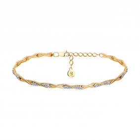 Браслет из золочёного серебра SOKOLOV 93050090 с фианитом 93050090 фото