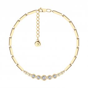 Браслет из золочёного серебра SOKOLOV 93050145-91 с фианитом 93050145-91 фото