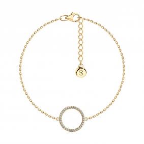 Браслет из золочёного серебра SOKOLOV 93050205 с фианитом 93050205 фото