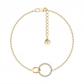 Браслет из золочёного серебра SOKOLOV 93050206 с фианитом 93050206 фото