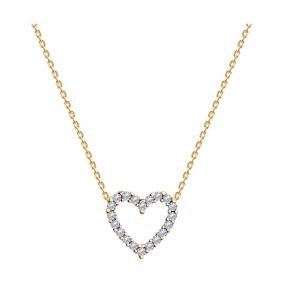 Колье из золочёного серебра SOKOLOV 93070131 с фианитом 93070131 фото