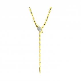 Колье Символ года Змея из лимонного серебра SOKOLOV с фианитом 93070144 93070144 фото