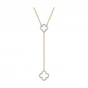 Колье из золочёного серебра SOKOLOV 93070145 с фианитом 93070145 фото
