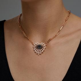 Колье из золочёного серебра SOKOLOV 93070153 с фианитом 93070153 фото