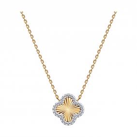 Колье из золочёного серебра SOKOLOV 93070162 с фианитом 93070162 фото