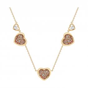 Колье из золочёного серебра SOKOLOV с кристальной тканью и фианитом 93070176 93070176 фото