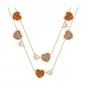 Колье из золочёного серебра SOKOLOV с кристальной тканью и фианитом 93070178 93070178 фото