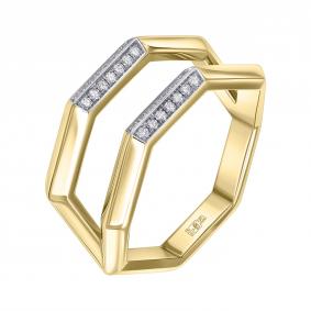 Кольцо из лимонного золота Primossa 9311059Б с бриллиантом 9311059Б фото