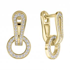 Серьги-трансформеры из лимонного золота Primossa с бриллиантом 9321036Б 9321036Б фото