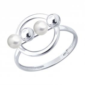 Серебряное кольцо Diamant 94-110-00002-1 с жемчугом 94-110-00002-1 фото