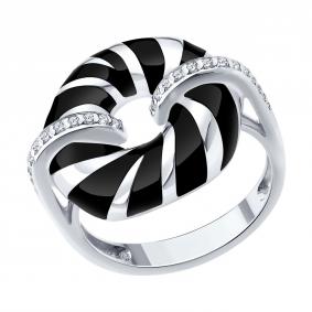 Серебряное кольцо Diamant 94-110-00039-1 с фианитом и эмалью 94-110-00039-1 фото