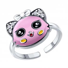 Серебряное кольцо Diamant 94-110-00097-1 с фианитом и эмалью 94-110-00097-1 фото