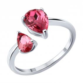 Серебряное кольцо Diamant 94-110-00210-1 с ювелирным кристаллом 94-110-00210-1 фото