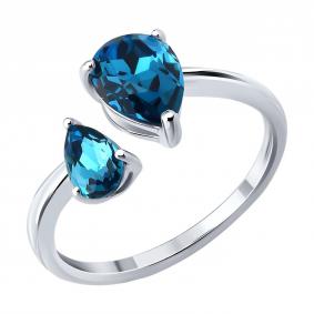 Серебряное кольцо Diamant 94-110-00211-1 с ювелирным кристаллом 94-110-00211-1 фото