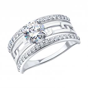 Серебряное кольцо Diamant 94-110-00247-2 с фианитом и эмалью 94-110-00247-2 фото