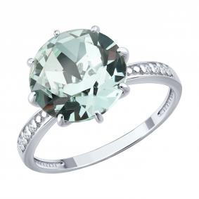 Серебряное кольцо Diamant 94-110-00397-1 с фианитом и ювелирным кристаллом 94-110-00397-1 фото