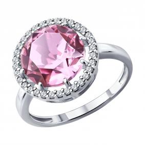 Серебряное кольцо Diamant 94-110-00513-1 с фианитом и ювелирным кристаллом 94-110-00513-1 фото