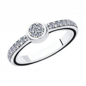 Серебряное кольцо Diamant 94-110-01642-1 с фианитом и эмалью 94-110-01642-1 фото