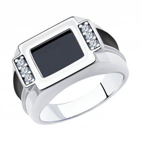 Серебряное кольцо Diamant 94-112-00488-1 с фианитом, эмалью и шпинелью 94-112-00488-1 фото