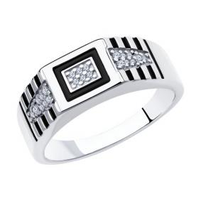 Серебряное кольцо Diamant 94-112-00722-1 с фианитом и эмалью 94-112-00722-1 фото