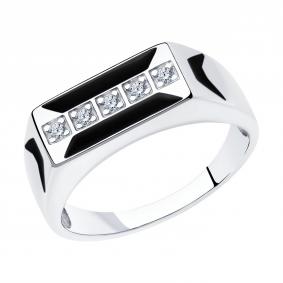 Серебряное кольцо Diamant 94-112-00755-1 с фианитом и эмалью 94-112-00755-1 фото