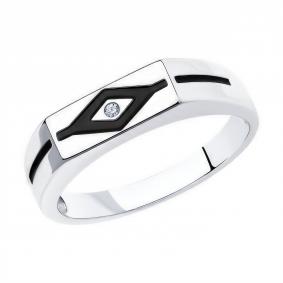 Серебряное кольцо Diamant 94-112-00781-1 с фианитом и эмалью 94-112-00781-1 фото