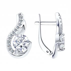 Серебряные серьги Diamant 94-120-00013-1 с фианитом 94-120-00013-1 фото