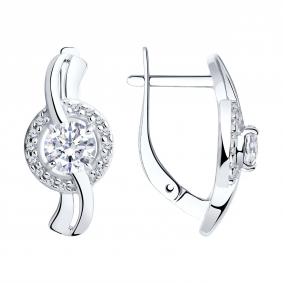 Серебряные серьги Diamant 94-120-00023-1 с фианитом 94-120-00023-1 фото